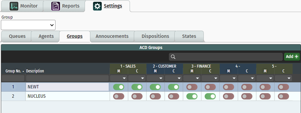 Groups Settings