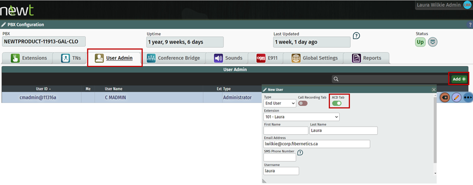 User ACD Console Access