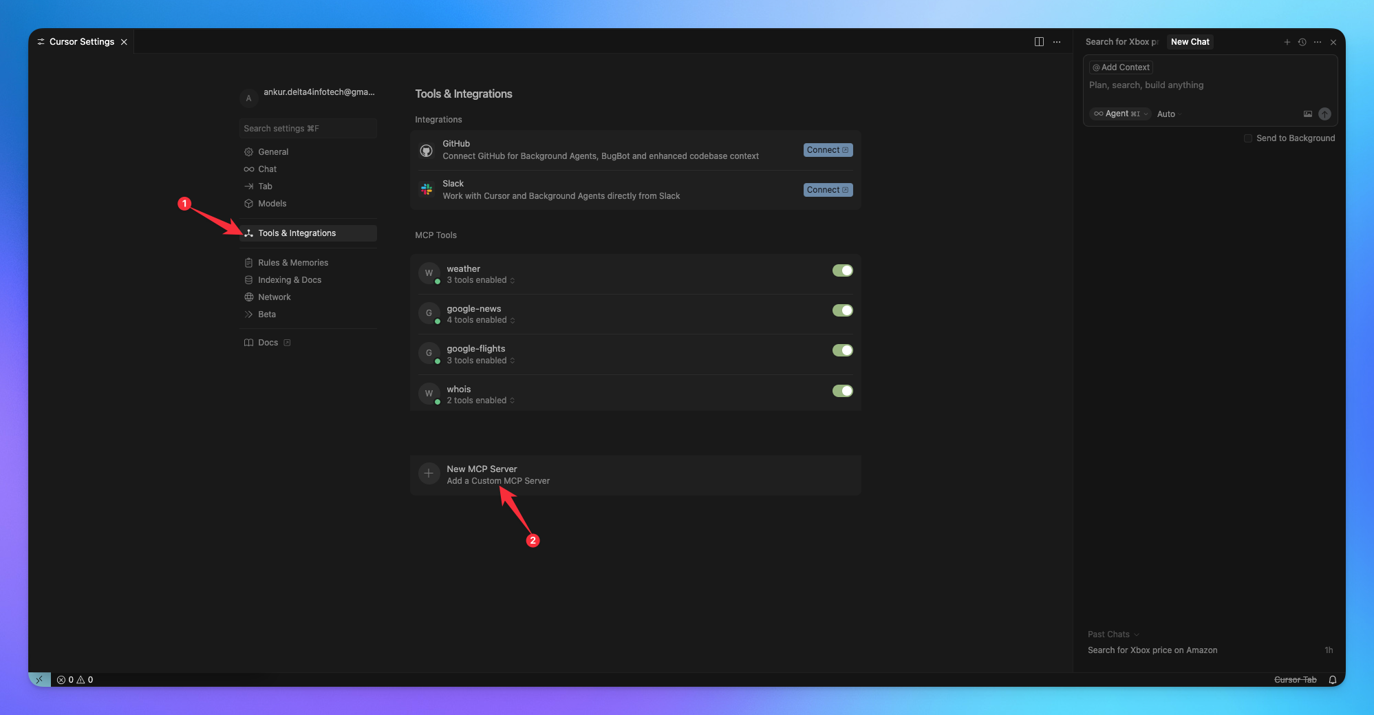 Cursor settings page
