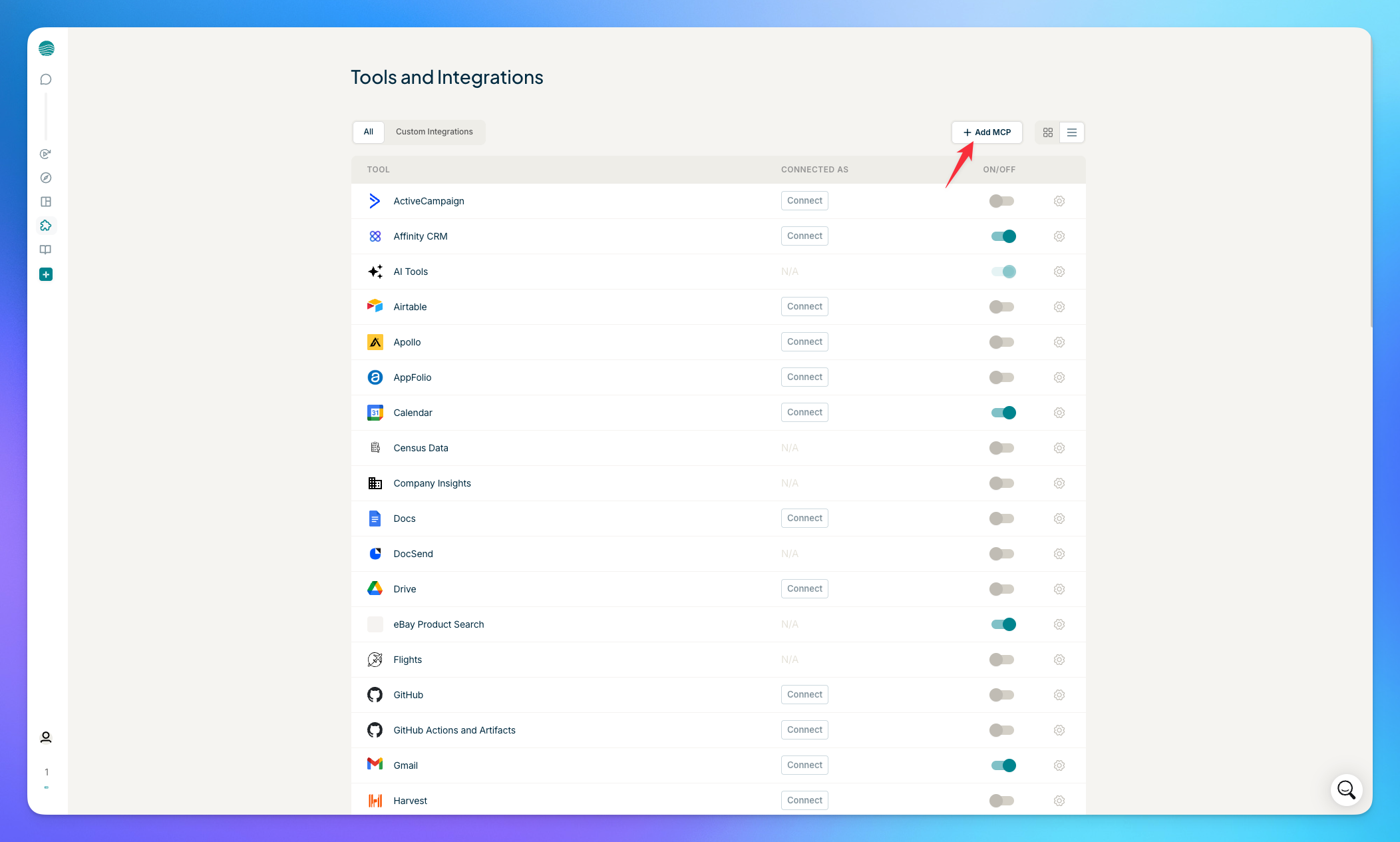 Tools and integration page