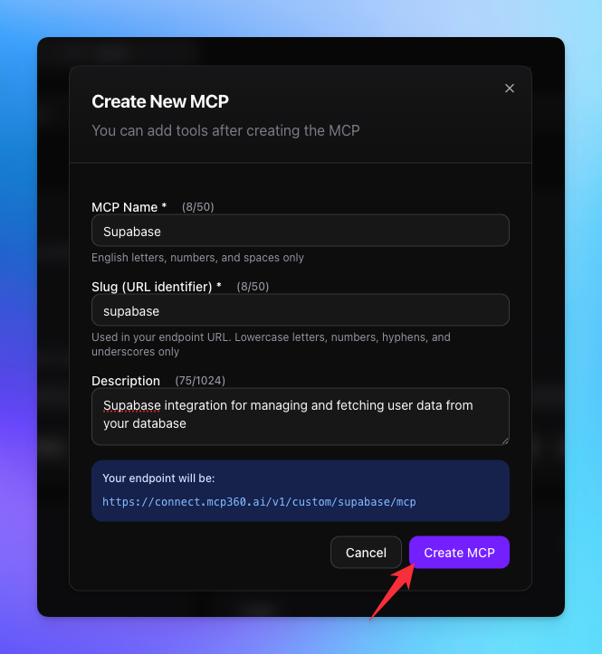 Create custom mcp