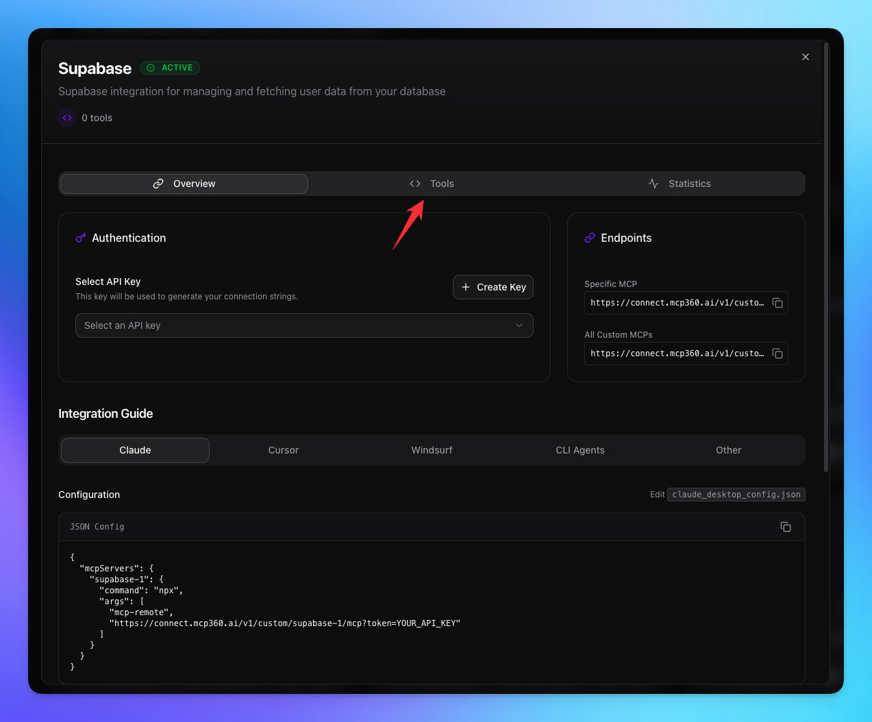 Navigate to tools page.