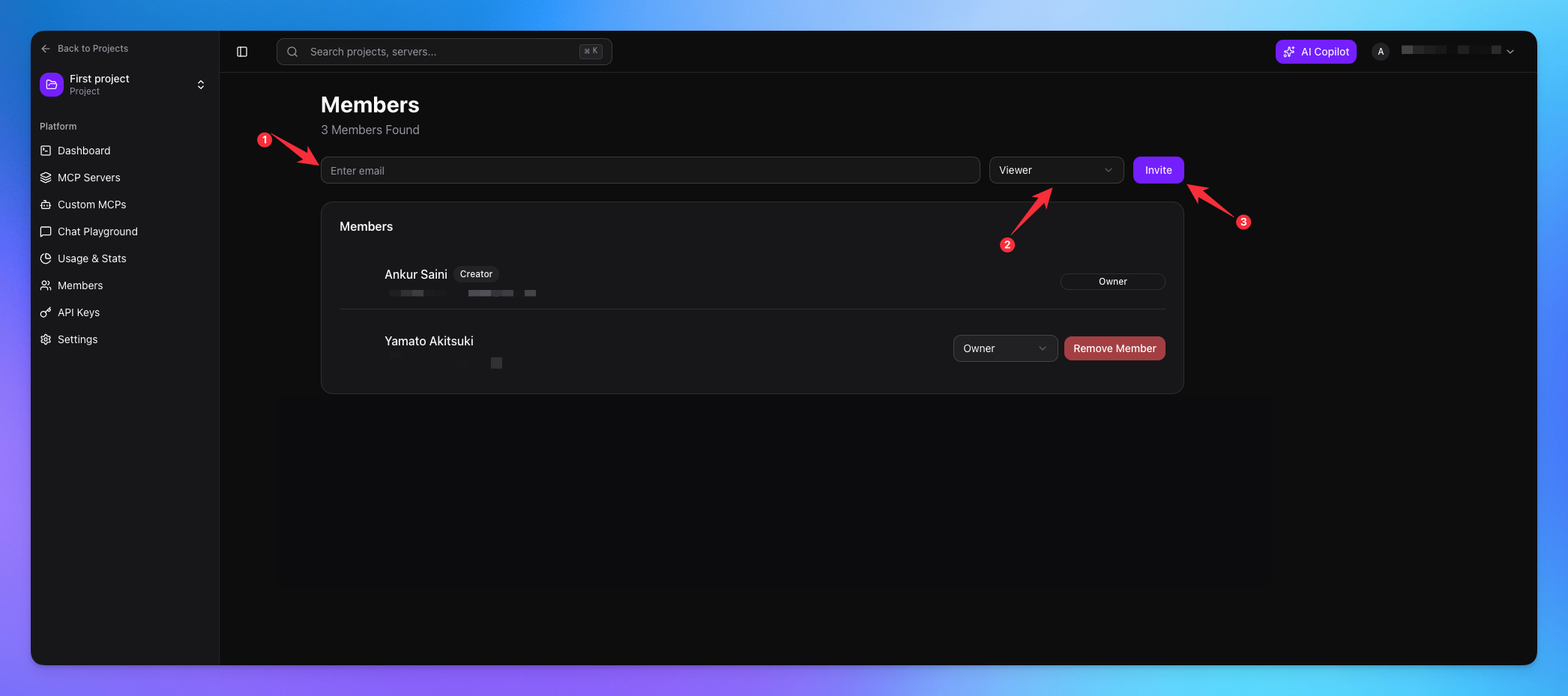Send invitation mail