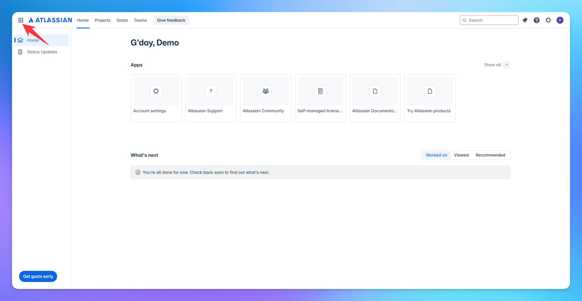 Atlassian dashboard