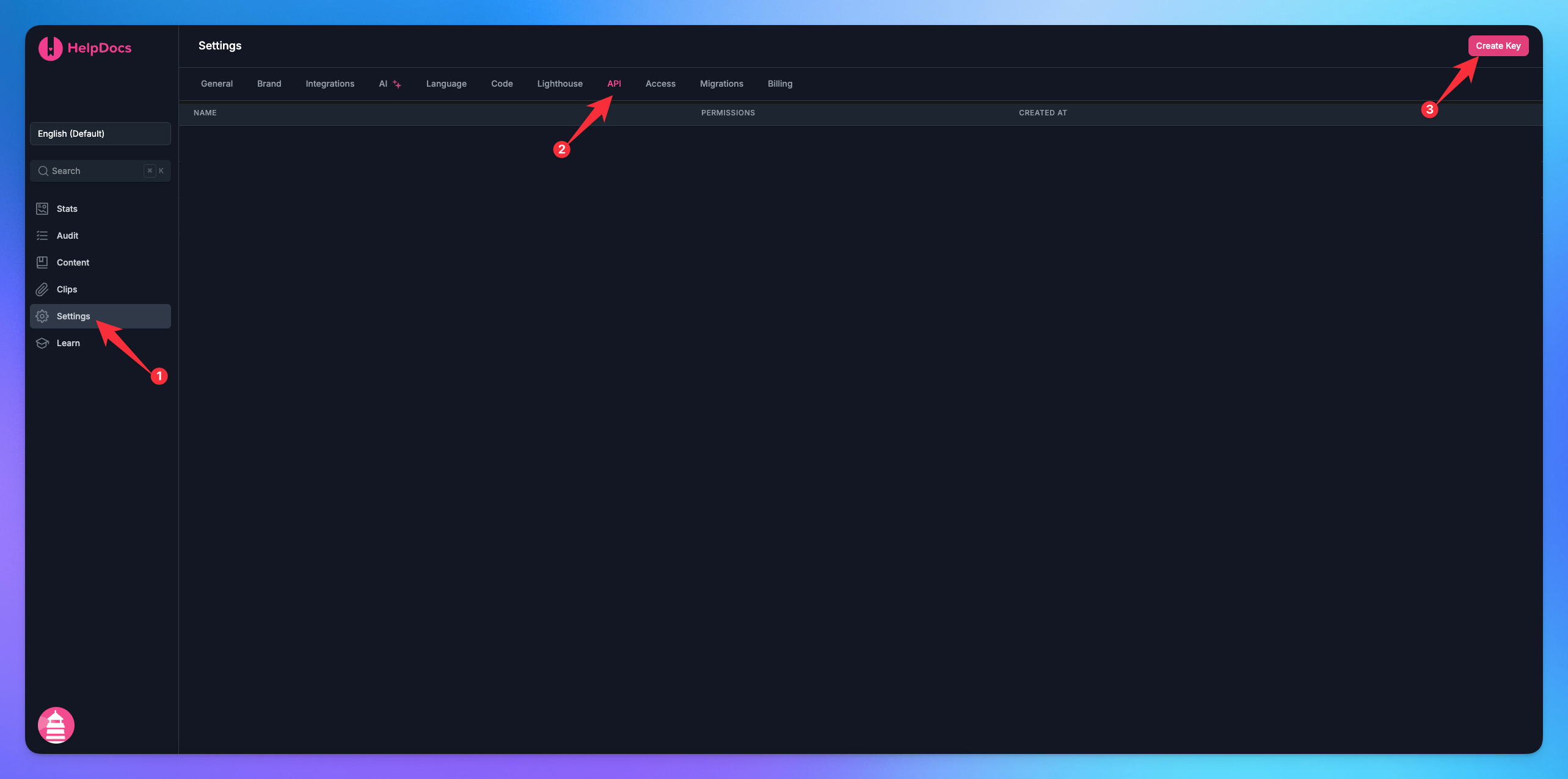 Helpdocs API Setting