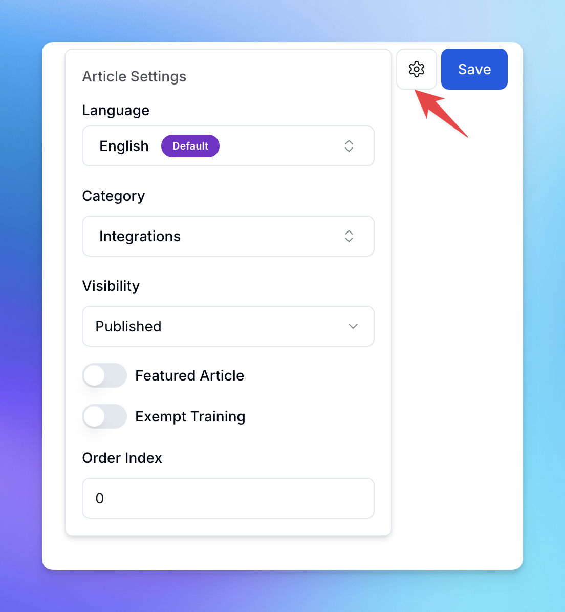 Helpdesk-article-settings